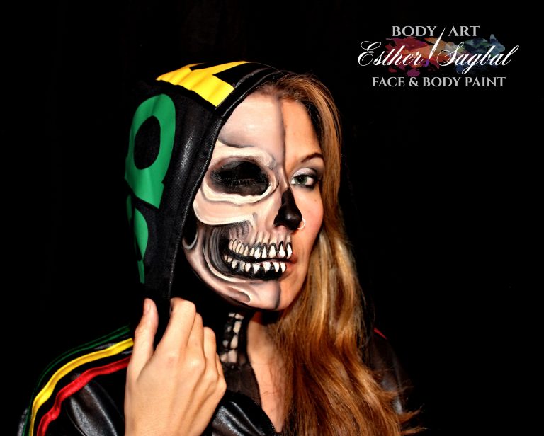Facepaint de calavera para Halloween