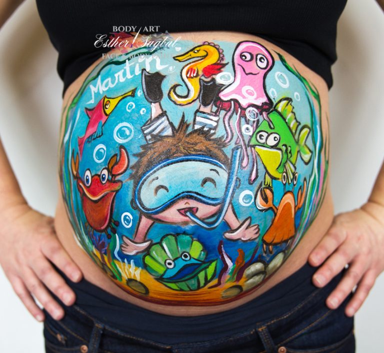 Bellypaint en Madrid, pintura corporal embarazo