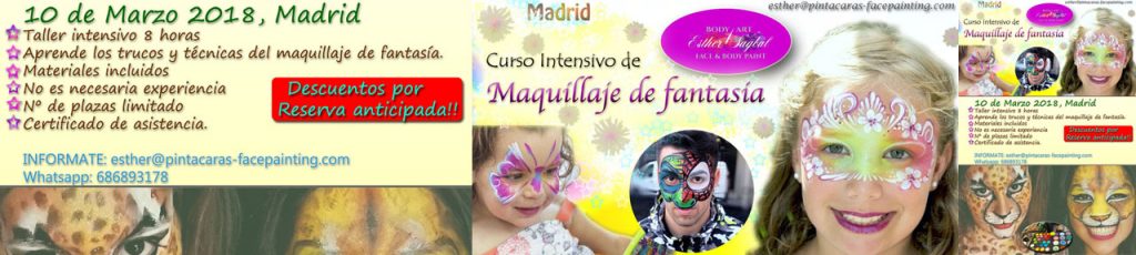 Curso de maquillaje infantil, taller de facepaint en Madrid.