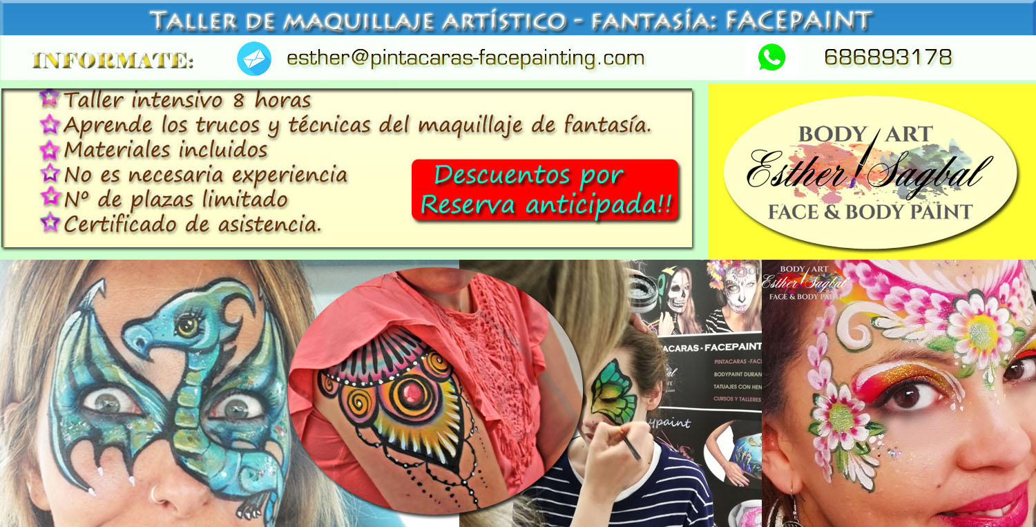 Curso de pintacaras profesional en Madrid, para eventos, cumpleaños Curso de pintacaras profesional en Madrid, para eventos, cumpleaños
